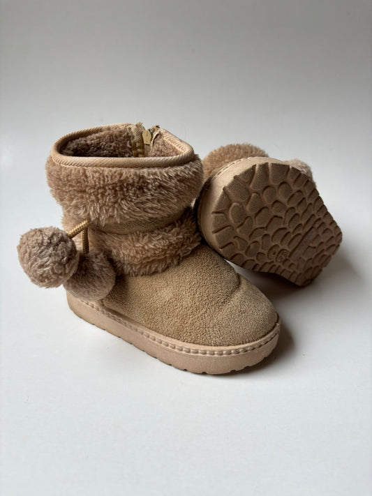 Brown Pom Booties