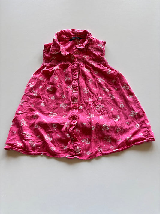 Pink Floral Button Up Tank