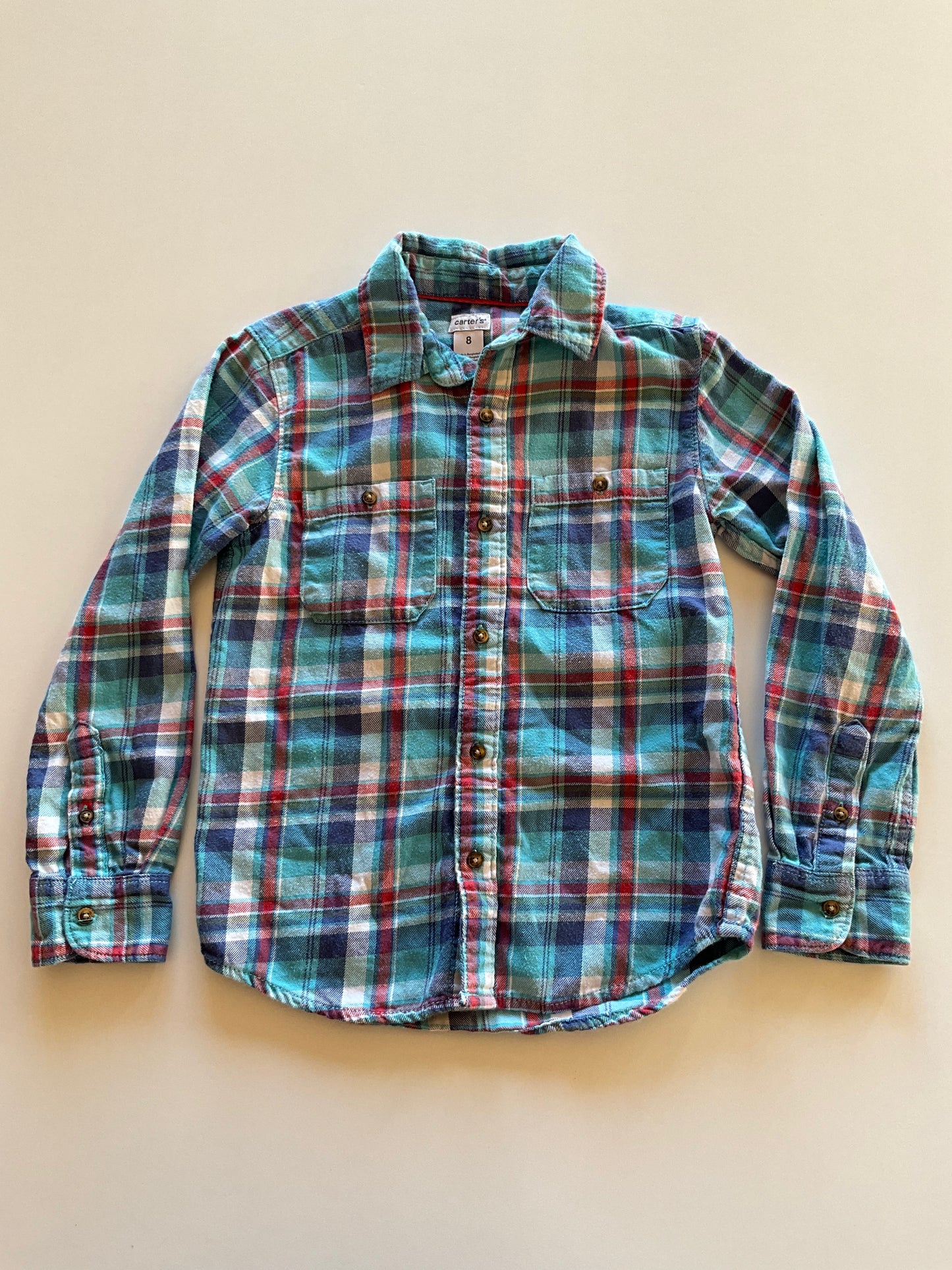 Blue & Red Plaid Flannel Shirt