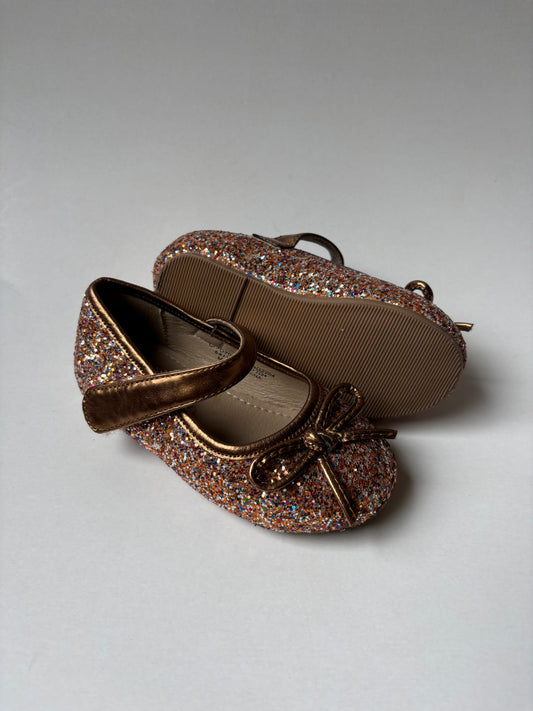 Brown Glitter Ballet Flats