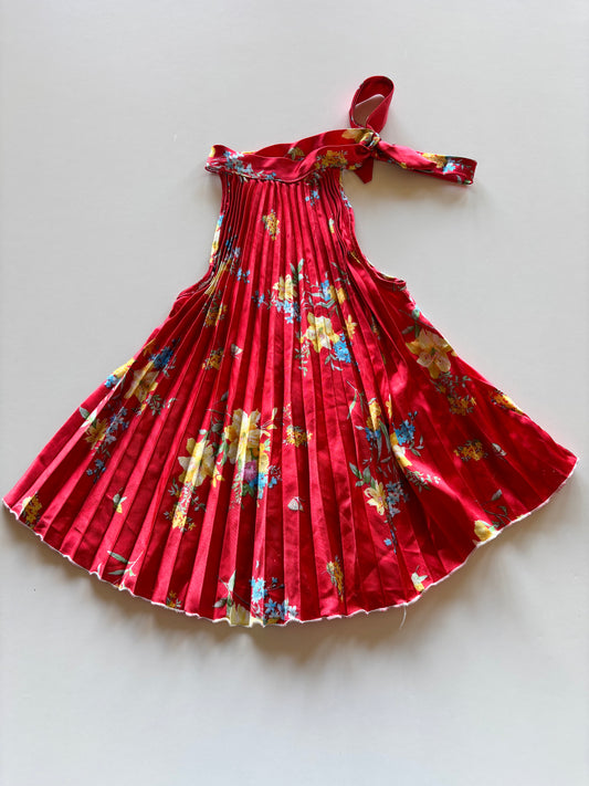 Pleated Red Floral Tank