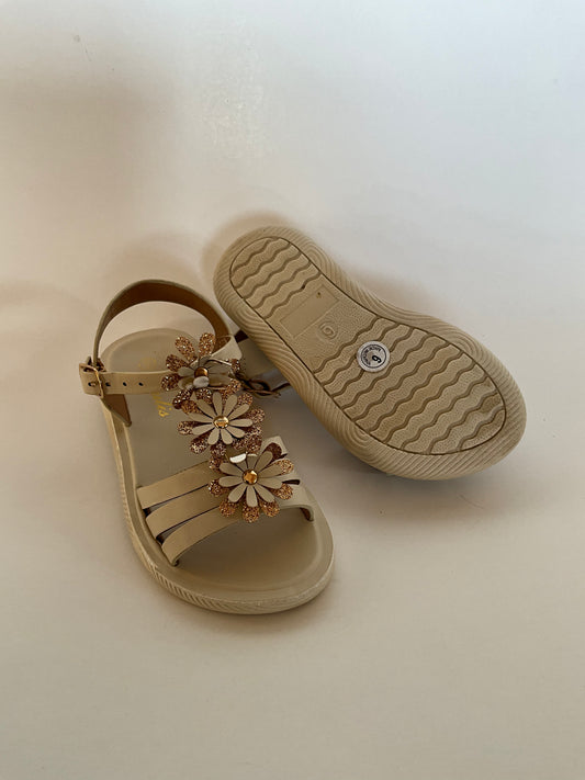 Beige Flower Sandals