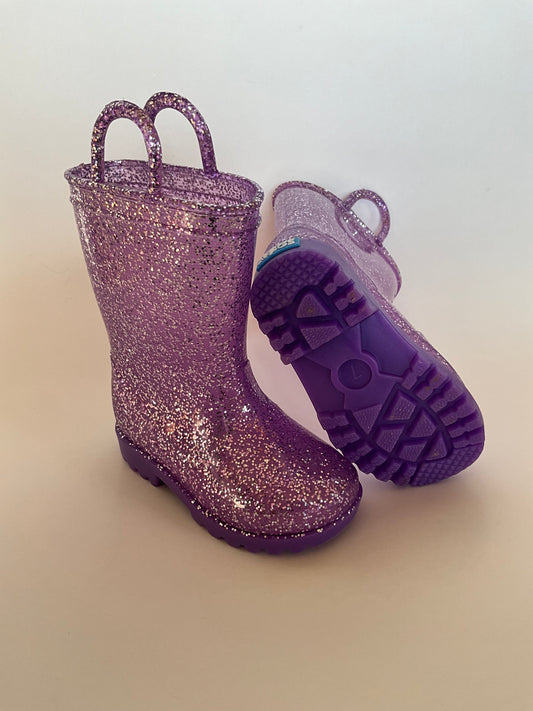 Sparkly Purple Rubber Boots