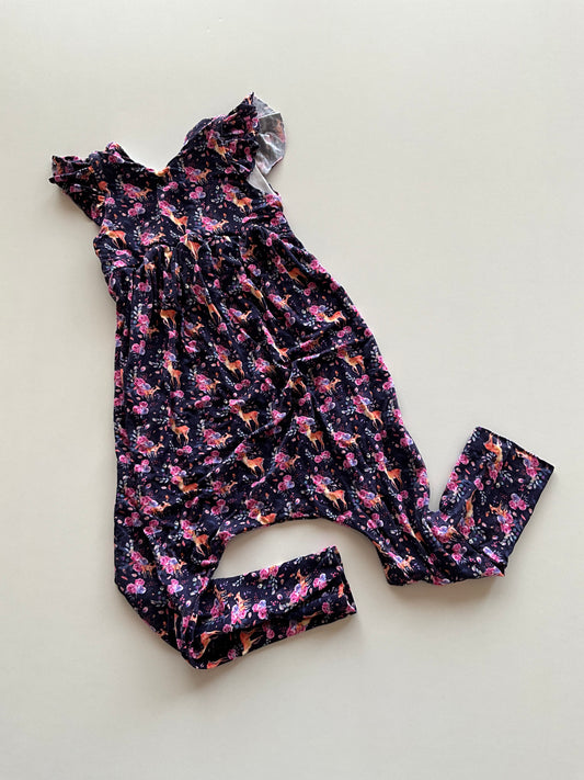 Floral Fawn Grow-With-Me Romper