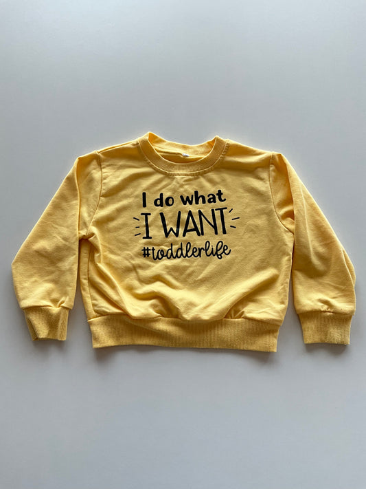 Yellow #toddlerlife Crewneck