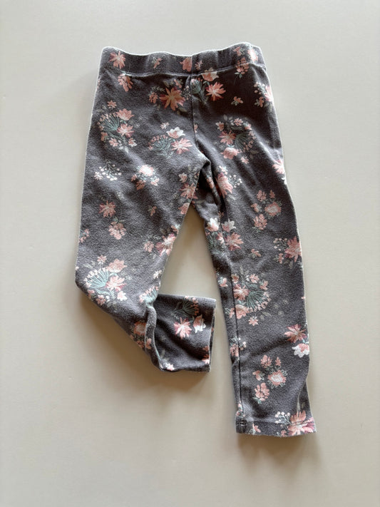 Grey Floral Leggings