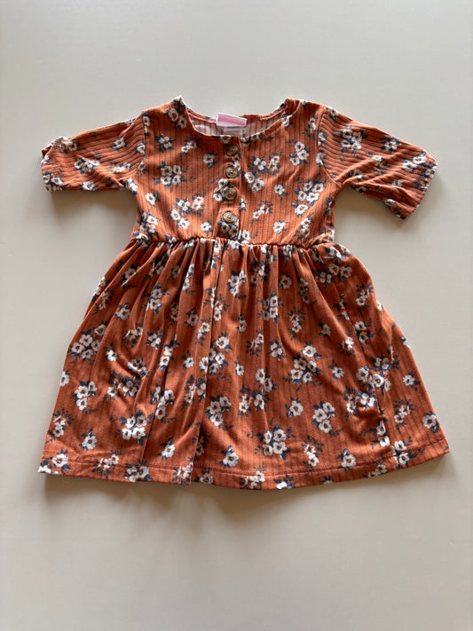 Apricot Floral Dress