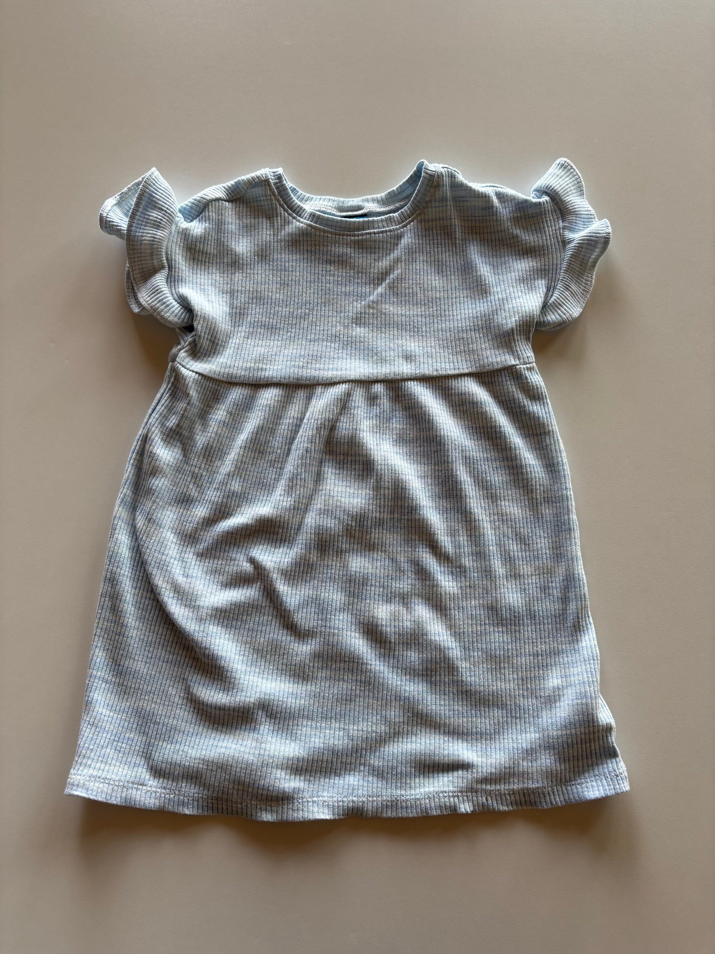 Blue Melange Ribbed Dress