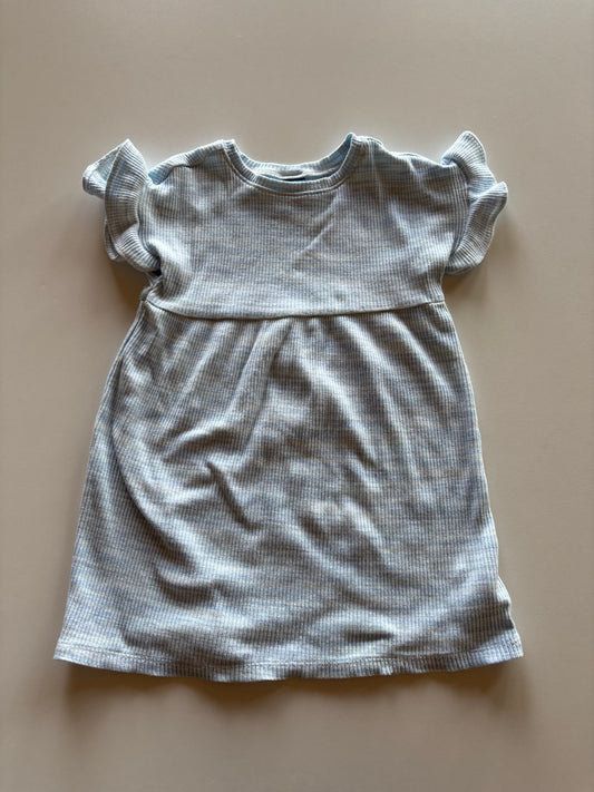 Blue Melange Ribbed Dress