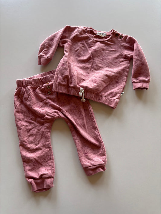 2pc Pink Floral Matching Set