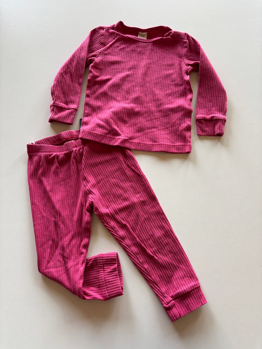 2pc Matching Pink Ribbed Set