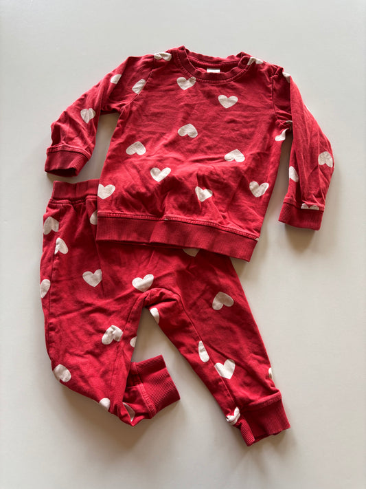 2pc Red Heart Matching Set