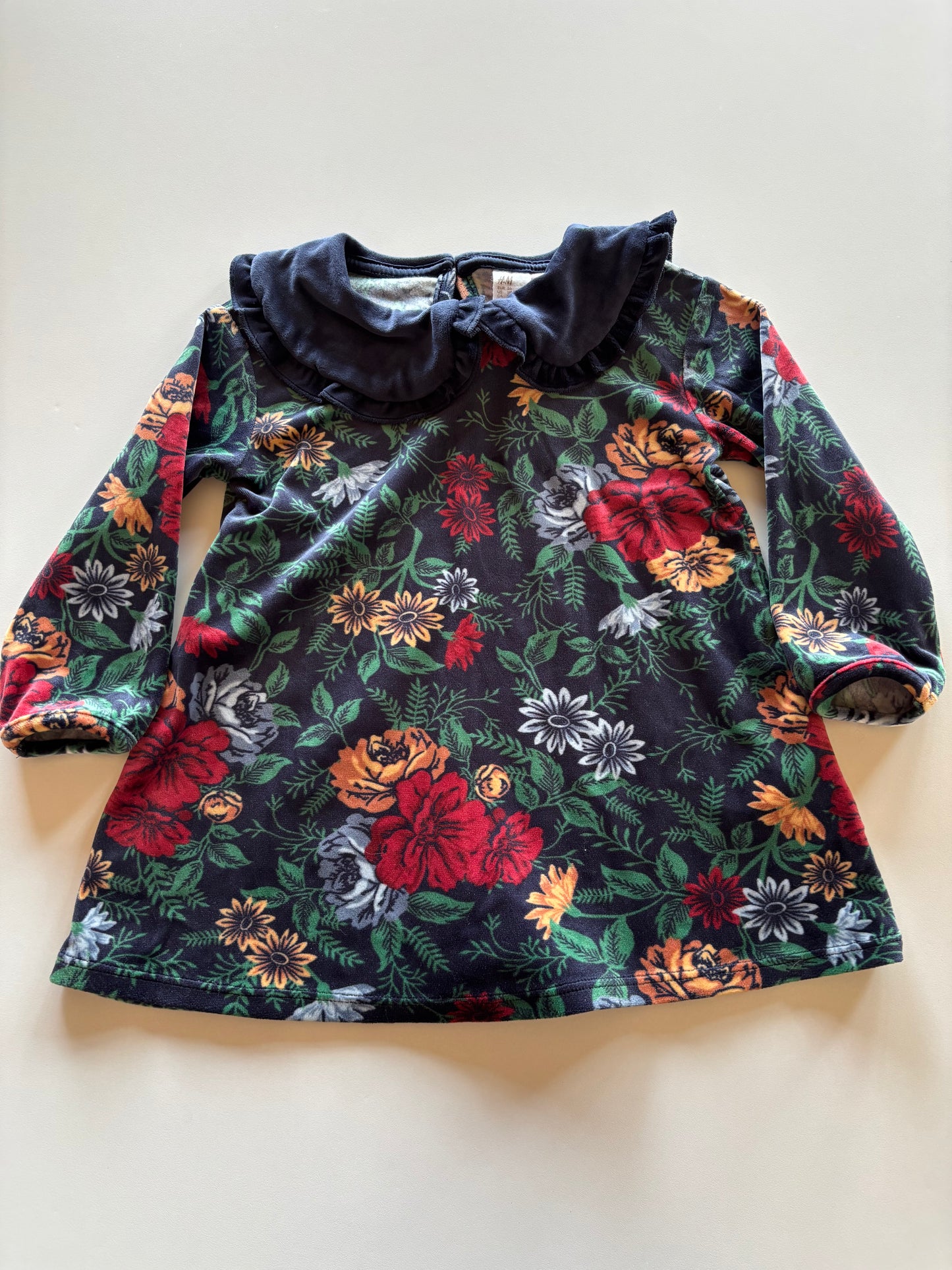 Jewel Tone Floral Velour Dress