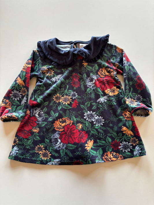 Jewel Tone Floral Velour Dress
