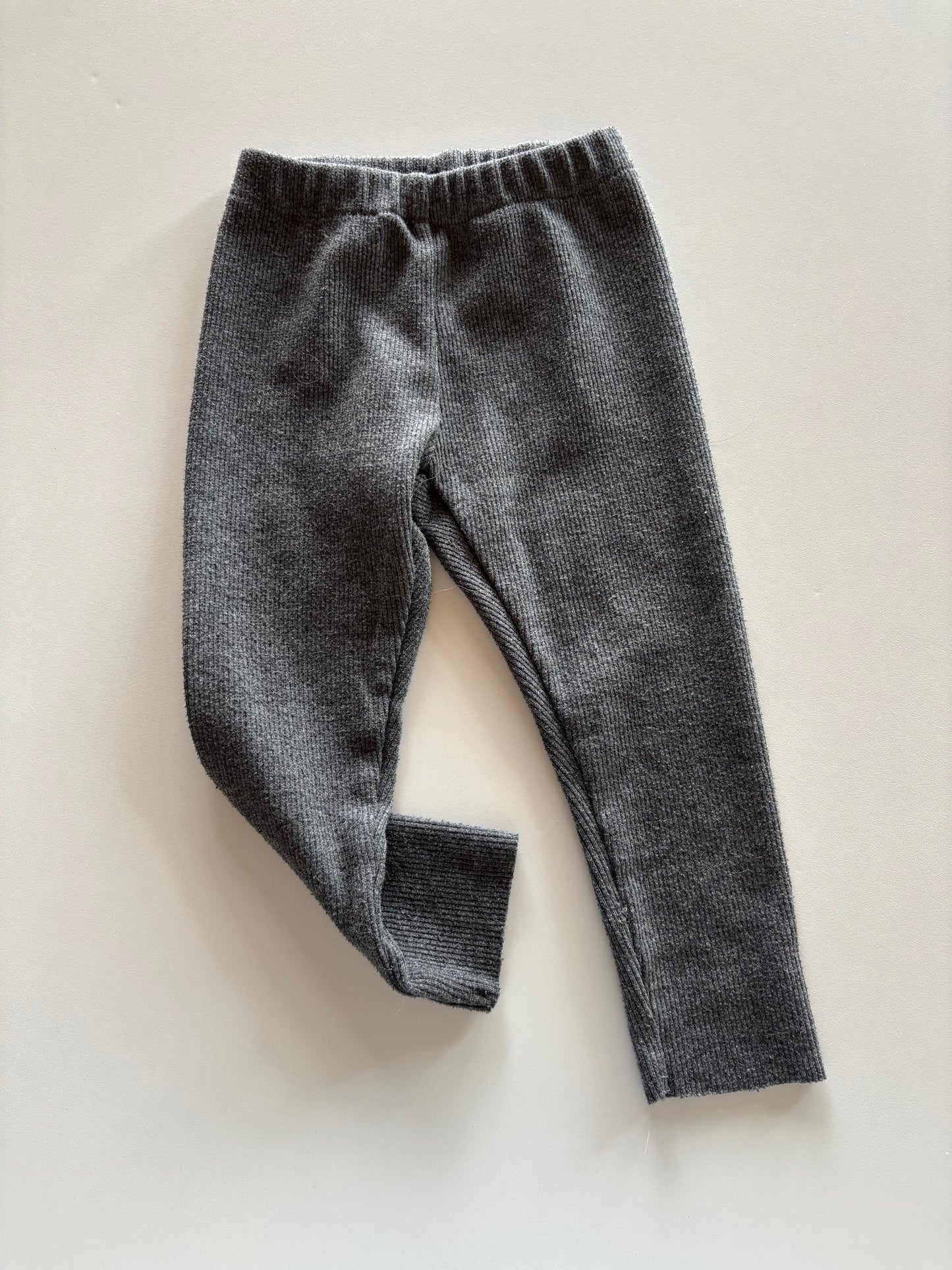 Grey Ribbed Leggings