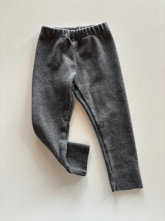 Grey Ribbed Leggings