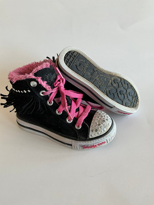 Black & Pink Embellished High Tops