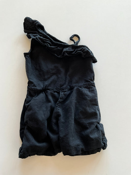 Black Linen Romper