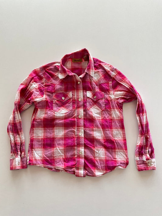 Pink Plaid Wrangler Shirt
