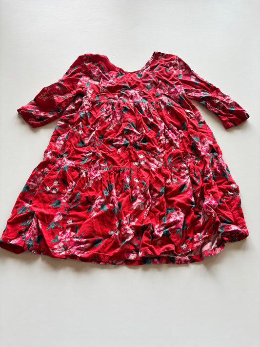 Red Floral Tunic Dress