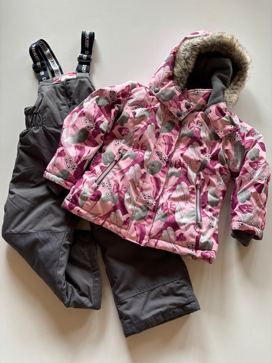 2pc Floral & Grey Snow Suit