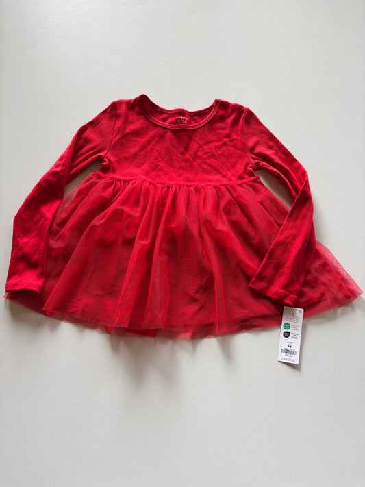 BNWT Red Ribbed & Tulle Dress/Tunic