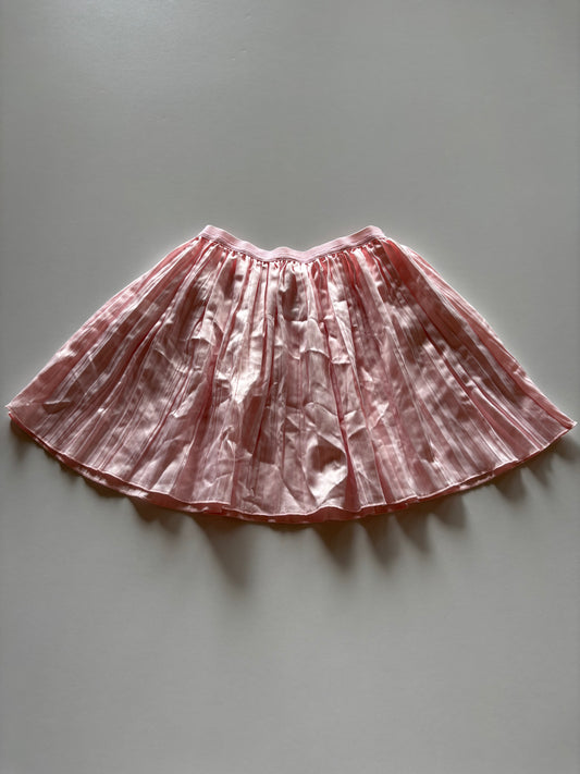 Pink Satin Pleated Skirt