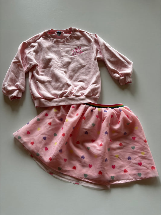 2pc Pink Wild & Free Tutu Set