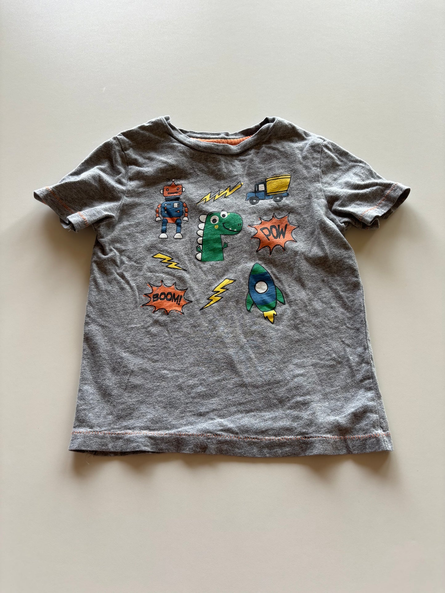 Grey Robot Dino Space Tee