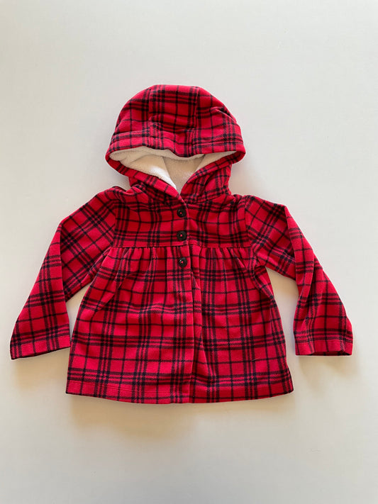 Red Plaid Fleece Button Up