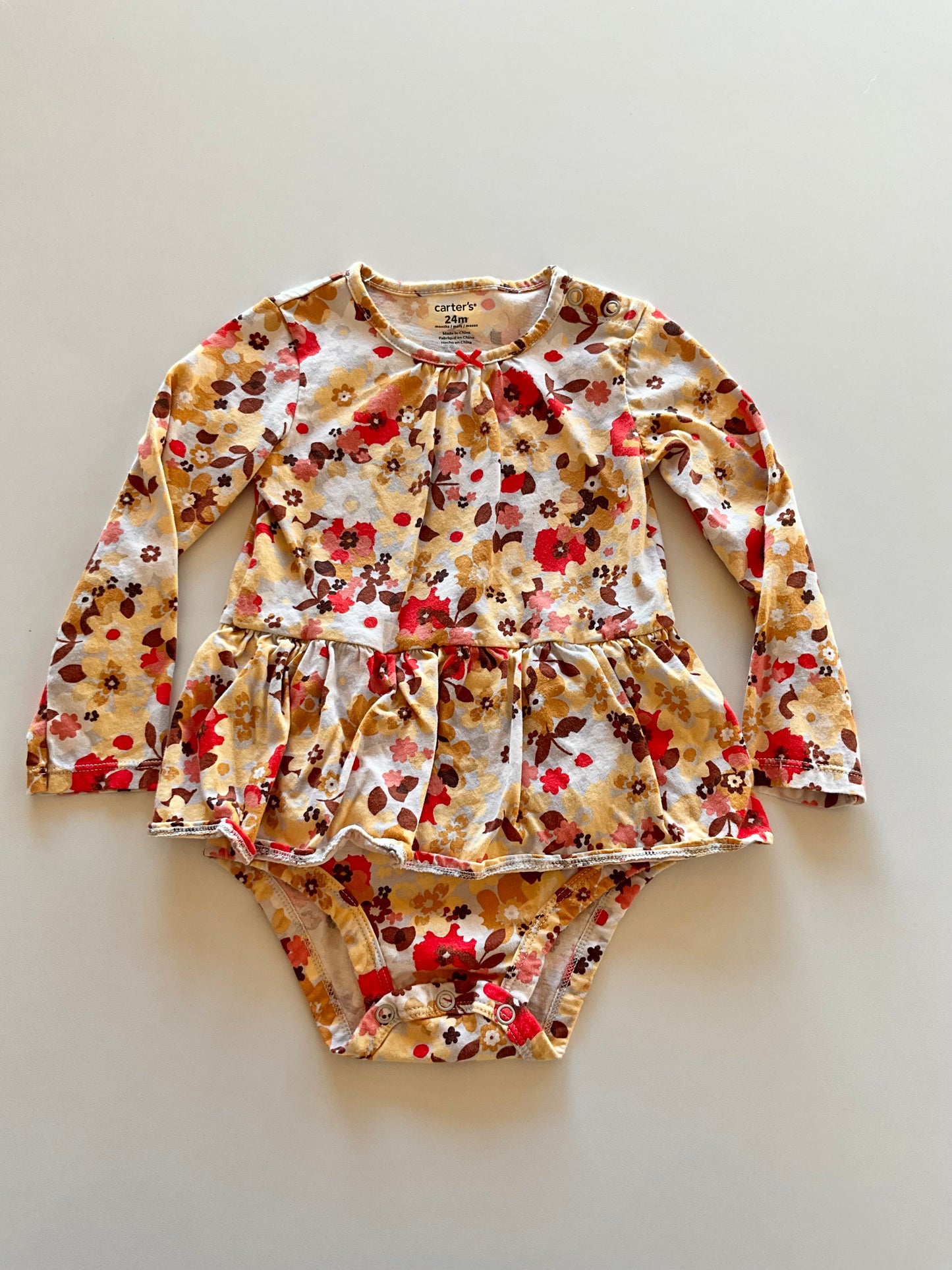 Yellow Skirted Floral Onesie