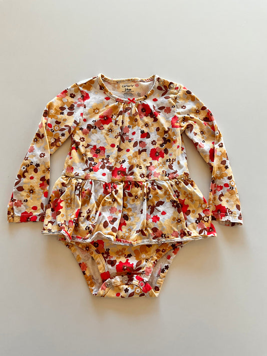 Yellow Skirted Floral Onesie