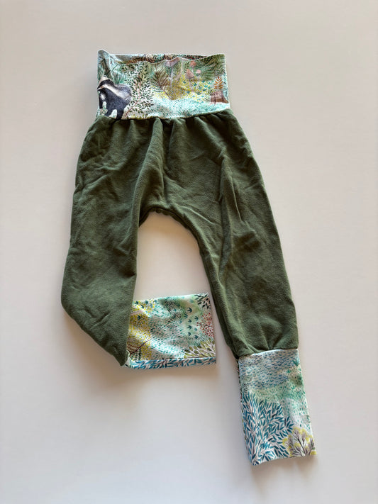 Olive Woodland Critters Grow With Me Pants