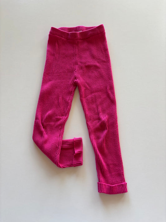 Pink Ribbed Leggings