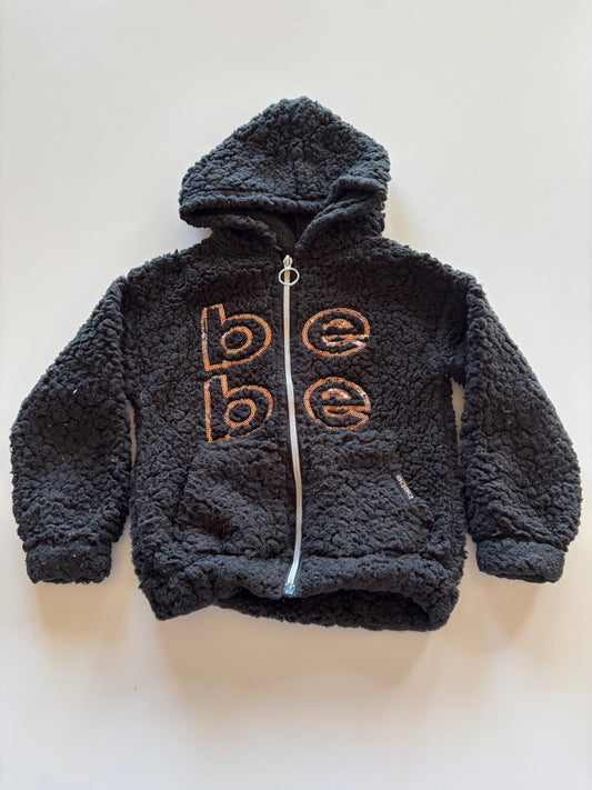 Black Sherpa Bebe Zip Up Hoodie