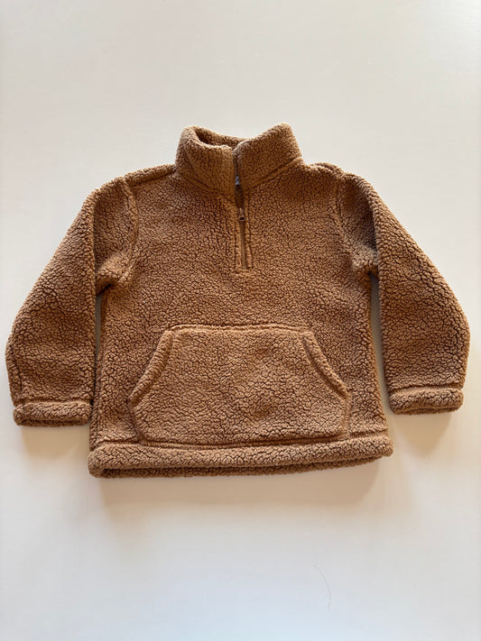 Brown Half Zip Sherpa Sweater