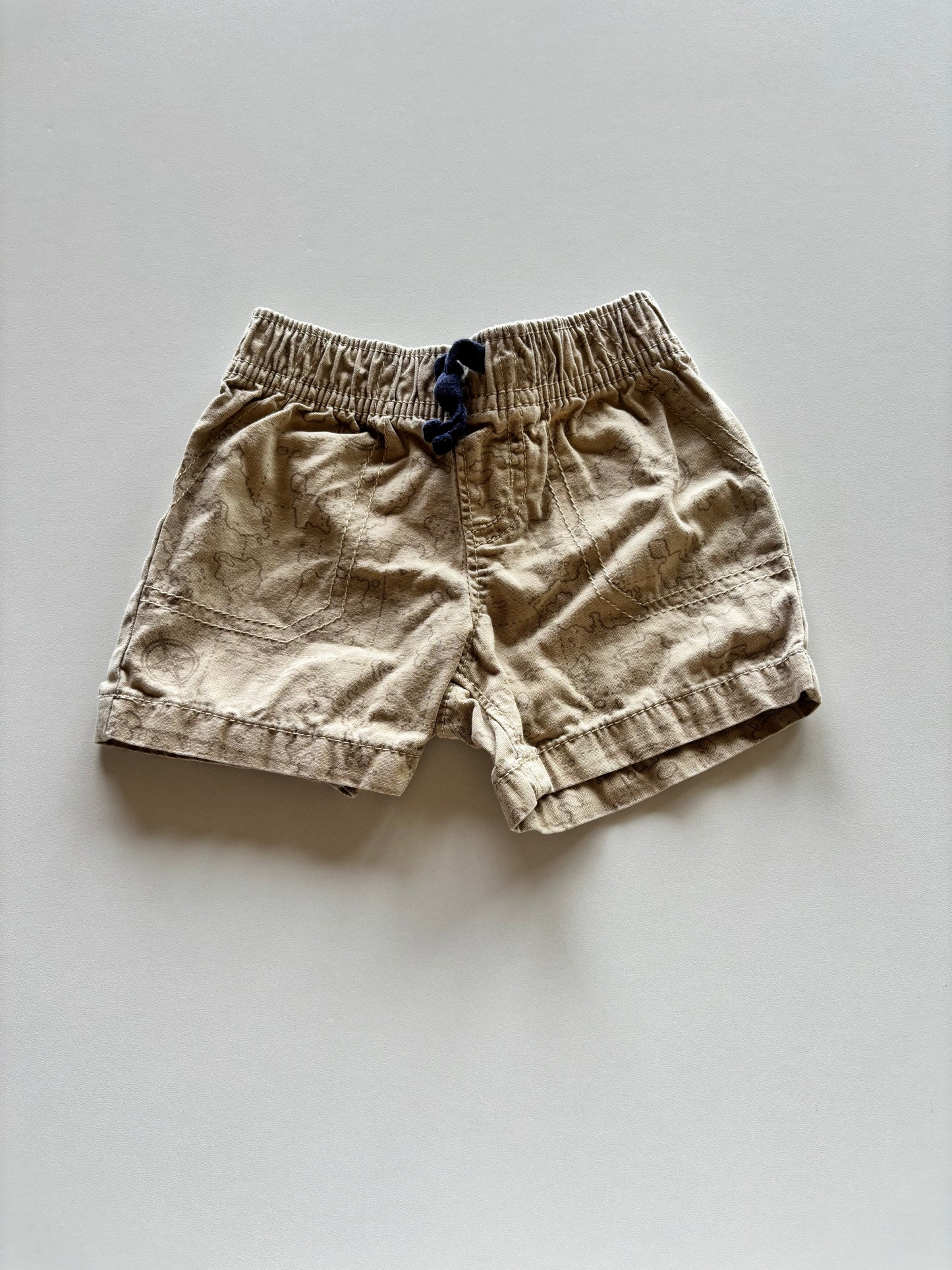 Tan Map Shorts