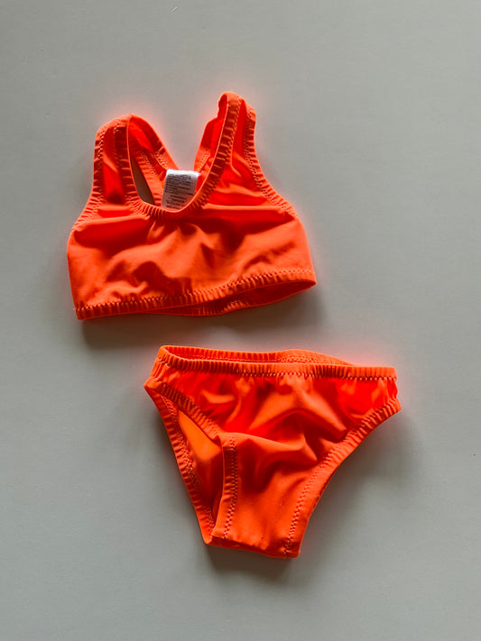 2pc Neon Orange Bathing Suit
