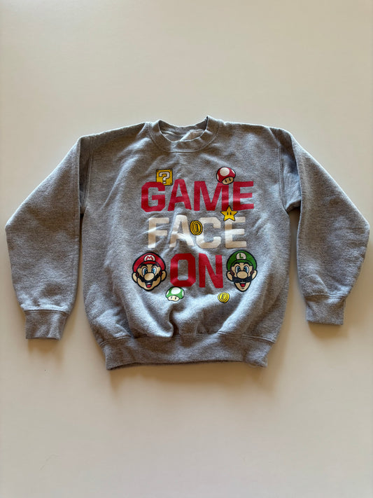Grey Game Face Mario Crewneck