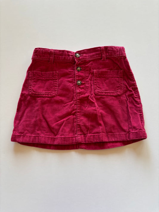 Red Corduroy Skirt