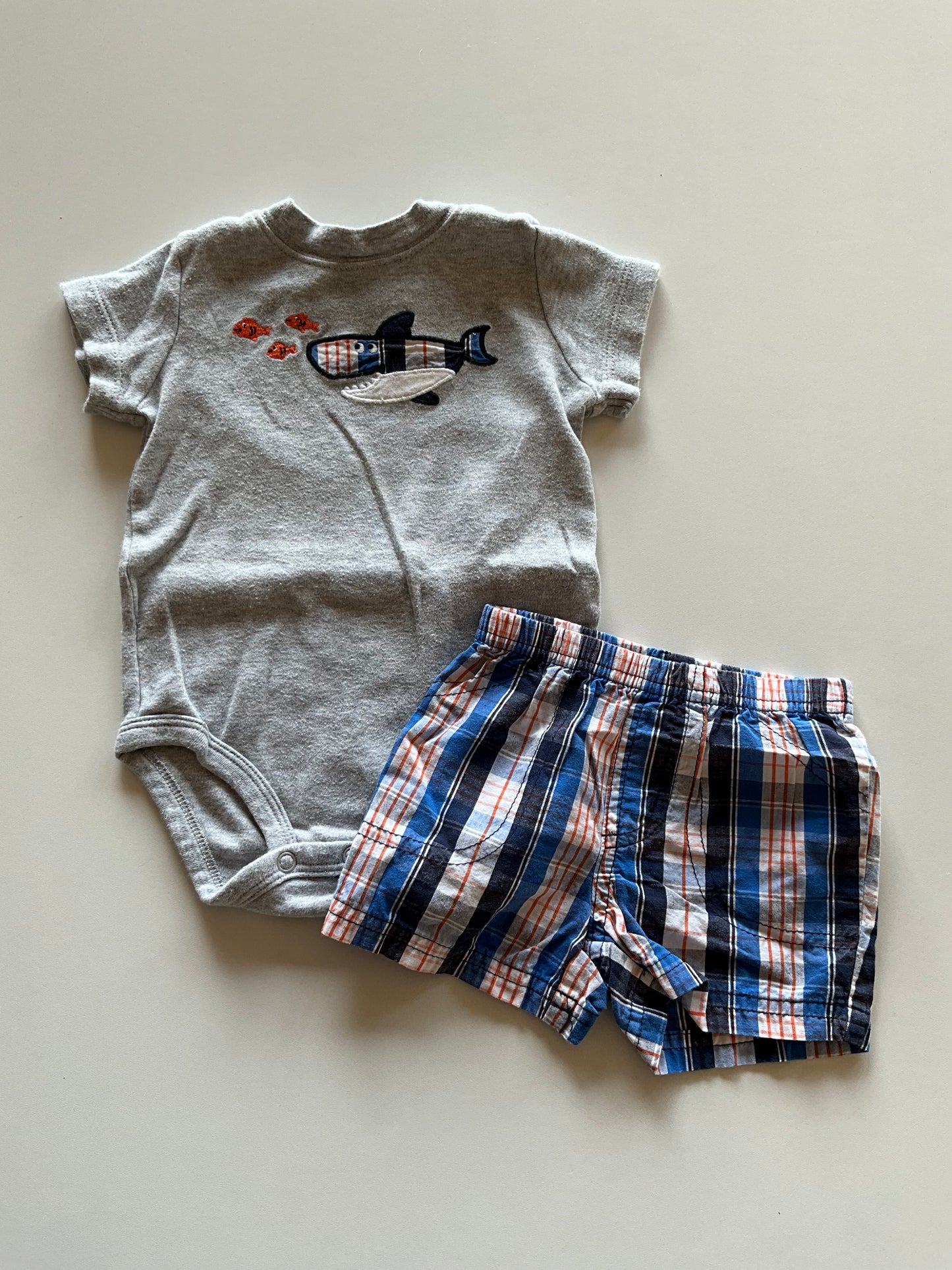 2pc Plaid Shark Outfit