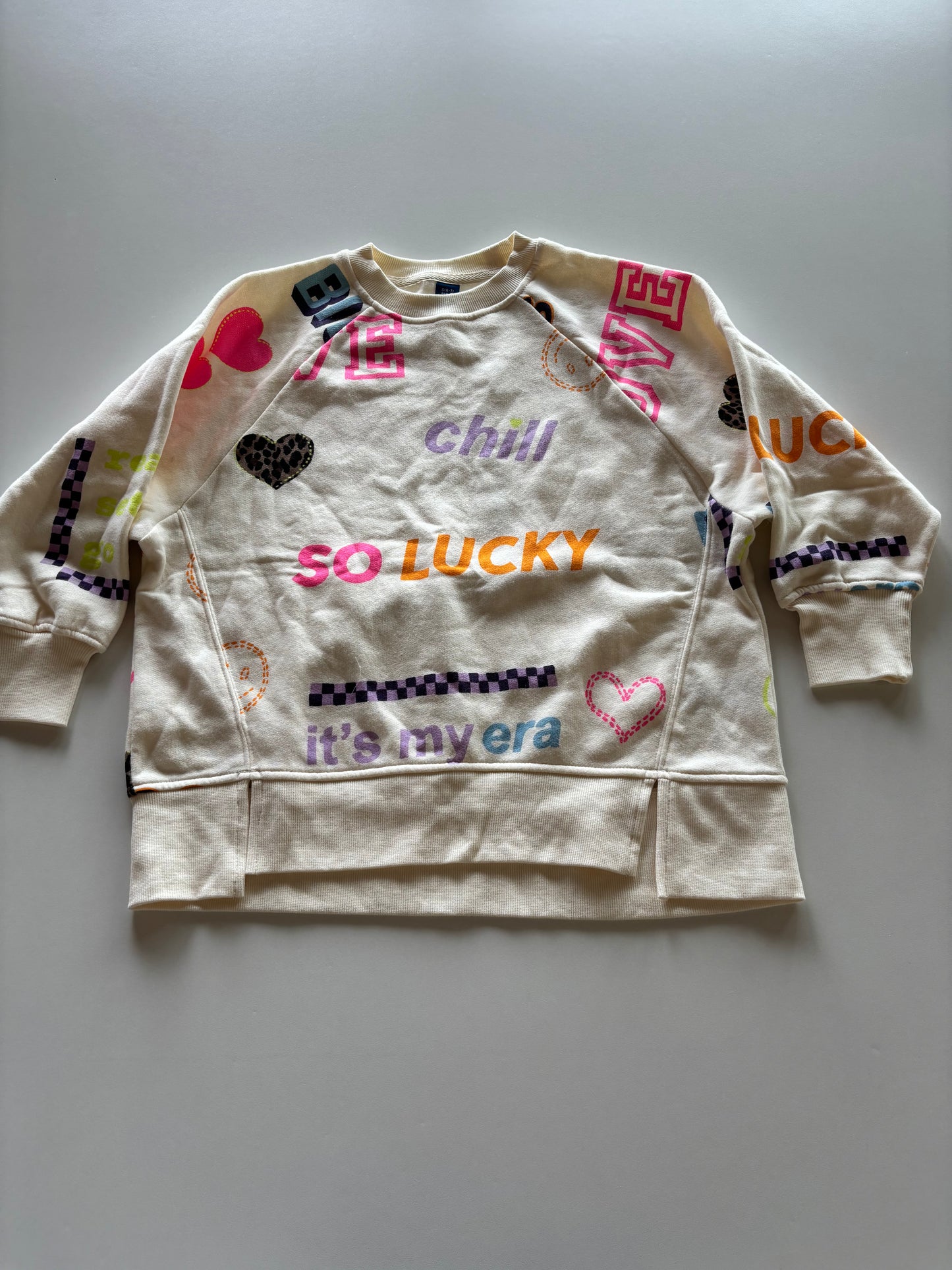 Cream Statements Oversized Crewneck