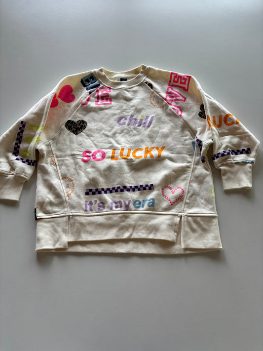 Cream Statements Oversized Crewneck