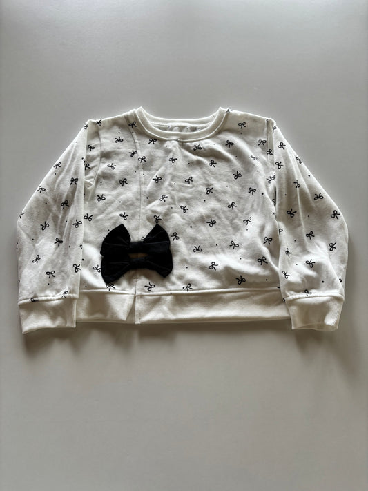 Ivory & Black Bow Crewneck