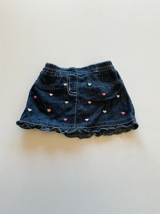 Heart Denim Skirt