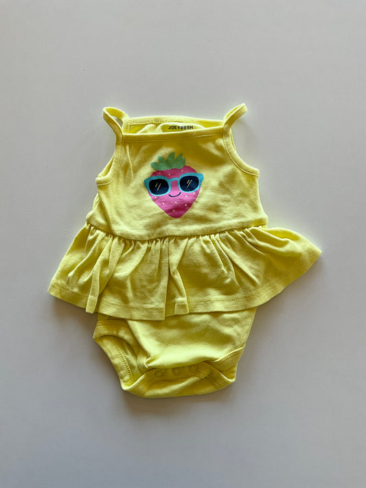 Yellow Strawberry Romper