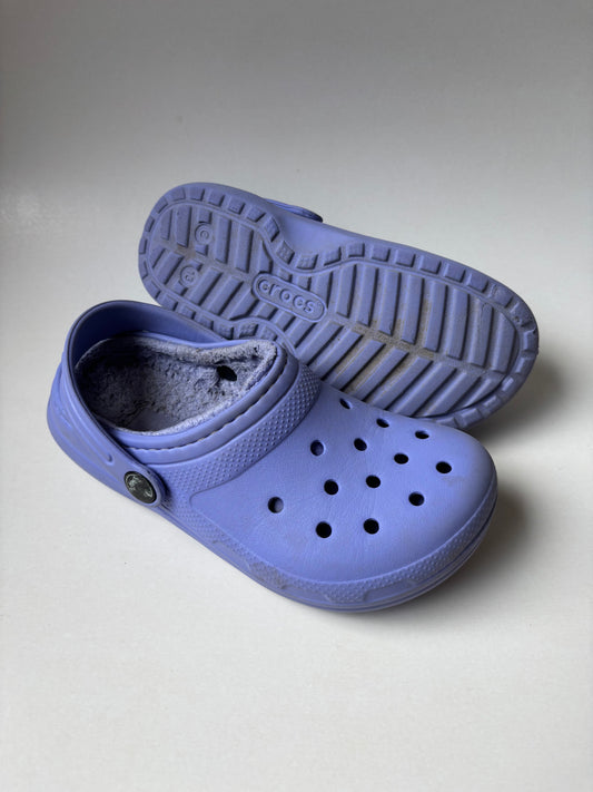 Lined Purple Crocs