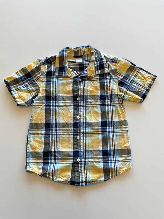 Blue & Yellow Plaid Button Up