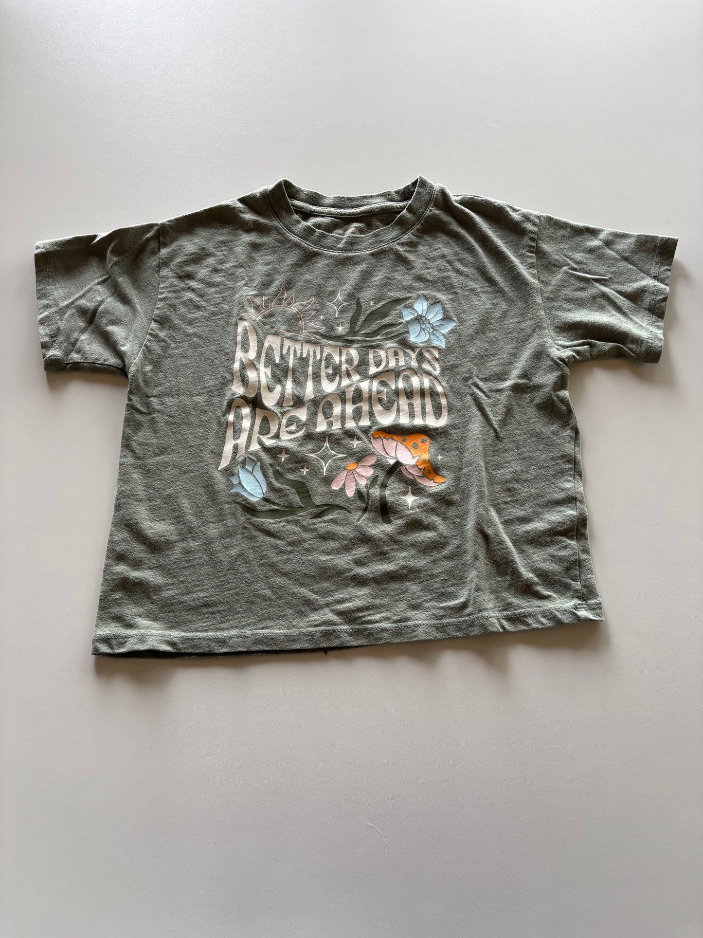 Green Cropped Better Days Ahead Tee