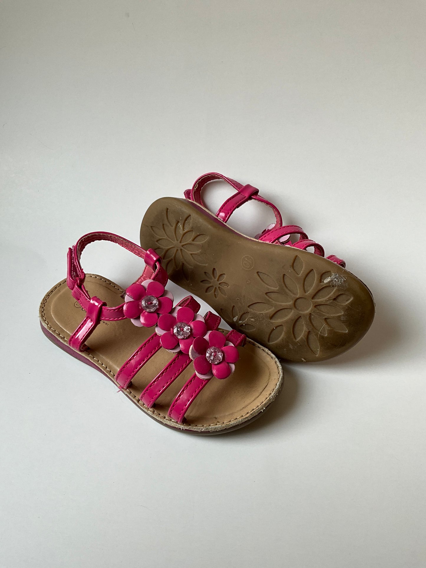 Pink Strappy Floral Sandals